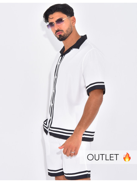 Ensemble short et chemise à bordures contrastantes
