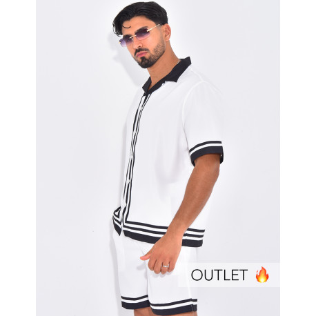 Ensemble short et chemise à bordures contrastantes