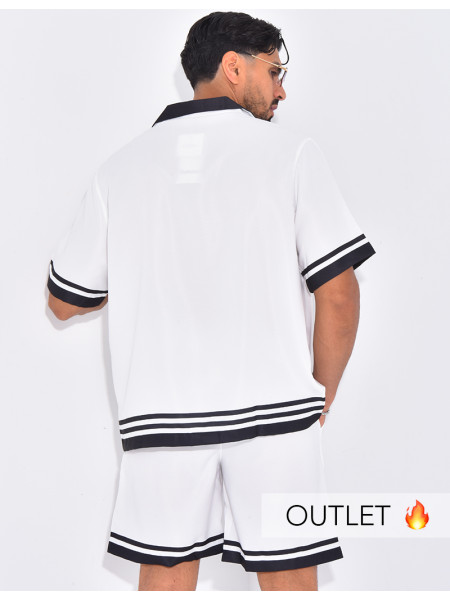 Ensemble short et chemise à bordures contrastantes