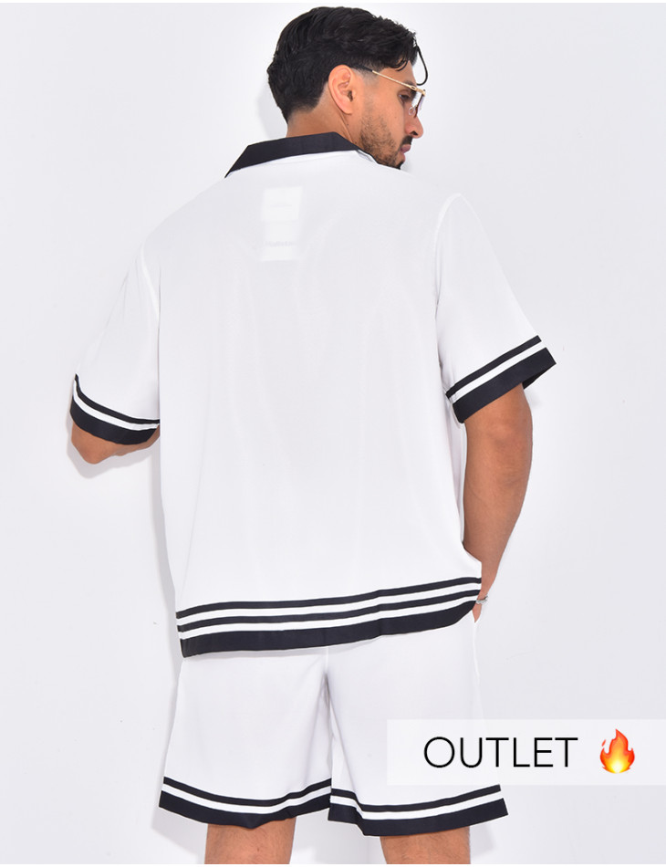 Ensemble short et chemise à bordures contrastantes