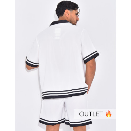 Ensemble short et chemise à bordures contrastantes