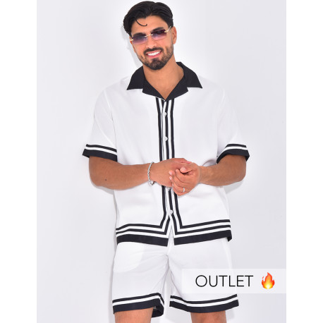 Ensemble short et chemise à bordures contrastantes