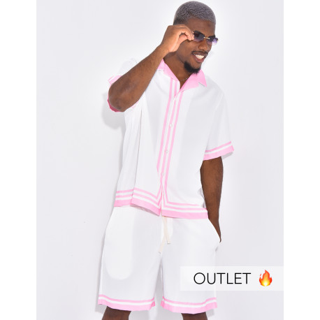 Ensemble short et chemise à bordures contrastantes