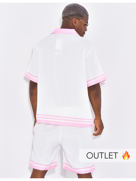 Ensemble short et chemise à bordures contrastantes