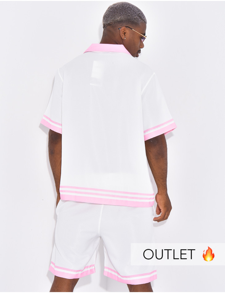 Ensemble short et chemise à bordures contrastantes