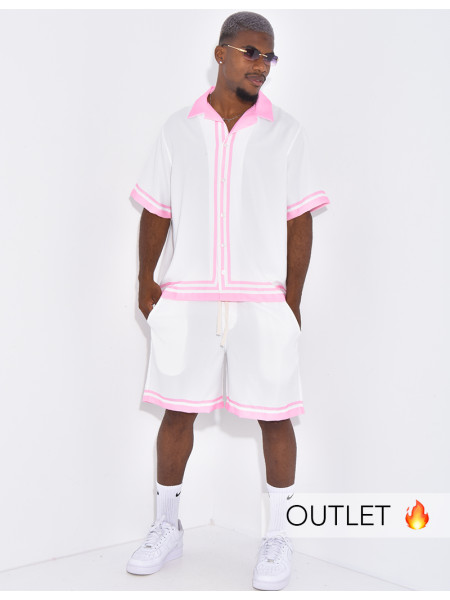 Ensemble short et chemise à bordures contrastantes