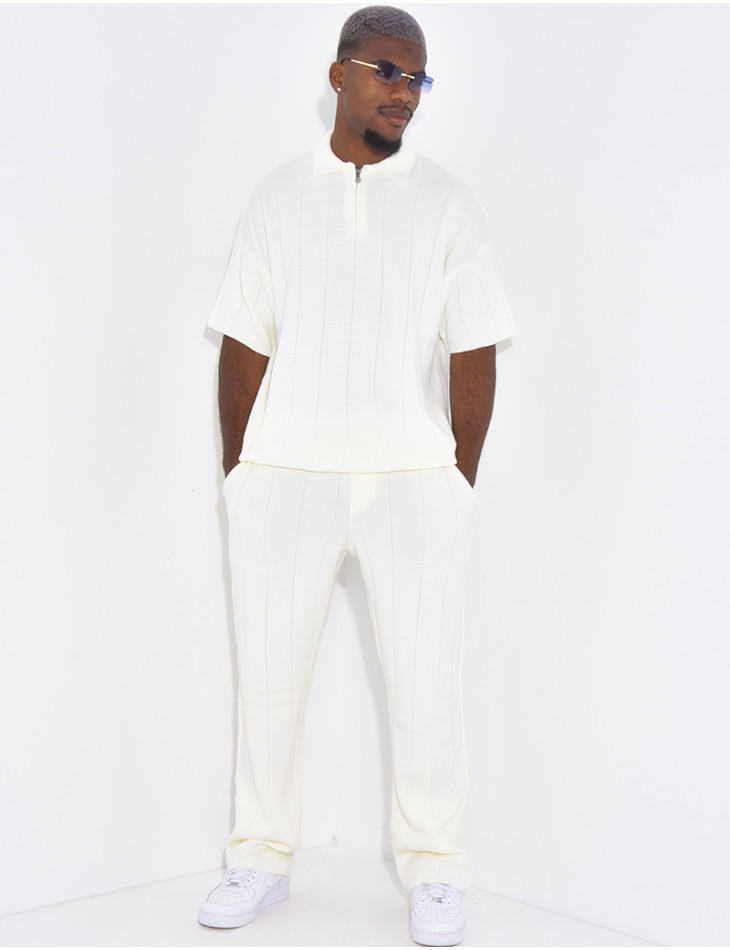 Ensemble côtelé pantalon et polo