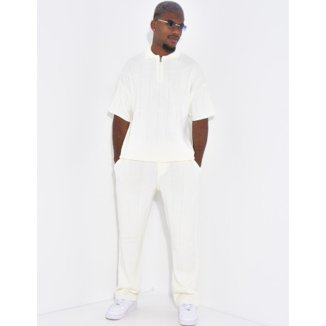 Ensemble côtelé pantalon et polo