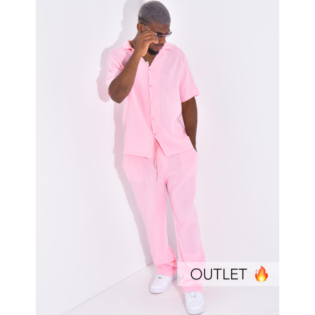 Ensemble pantalon et chemise en gaze de coton
