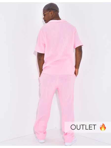 Ensemble pantalon et chemise en gaze de coton