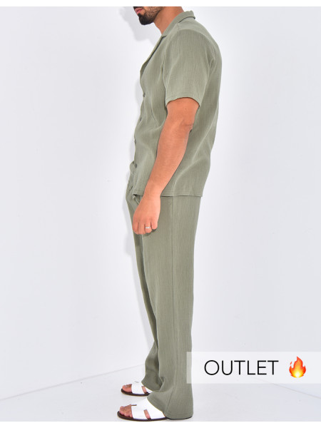 Ensemble pantalon et chemise en gaze de coton