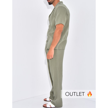 Ensemble pantalon et chemise en gaze de coton