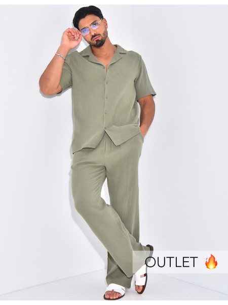 Ensemble pantalon et chemise en gaze de coton