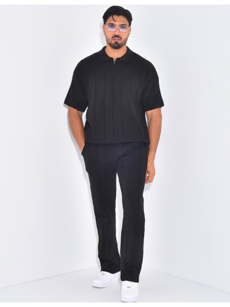 Ensemble côtelé pantalon et polo