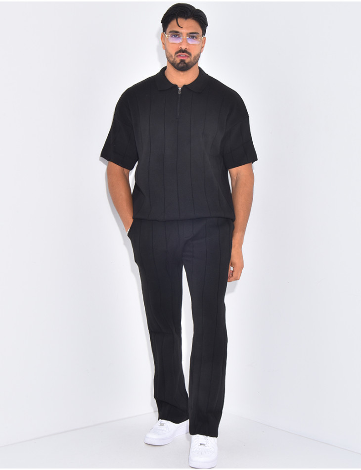 Ensemble côtelé pantalon et polo