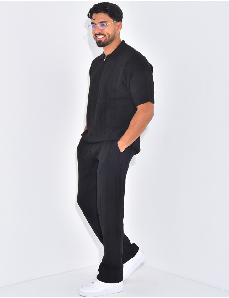 Ensemble côtelé pantalon et polo