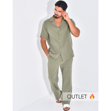 Ensemble pantalon et chemise en gaze de coton