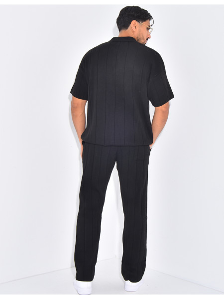 Ensemble côtelé pantalon et polo