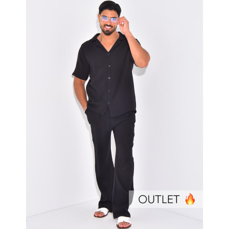 Ensemble pantalon et chemise en gaze de coton