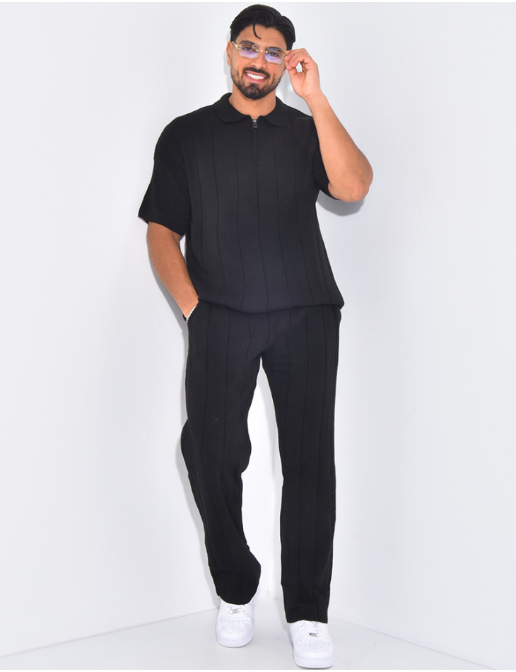 Ensemble côtelé pantalon et polo