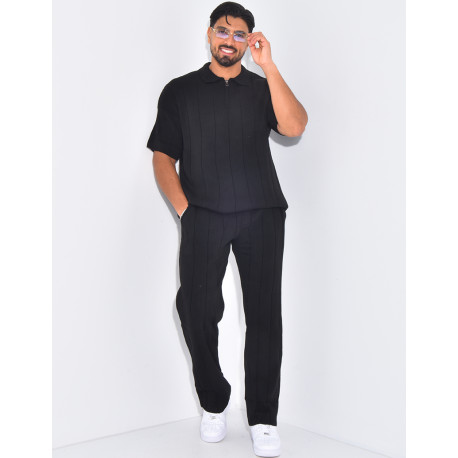 Ensemble côtelé pantalon et polo
