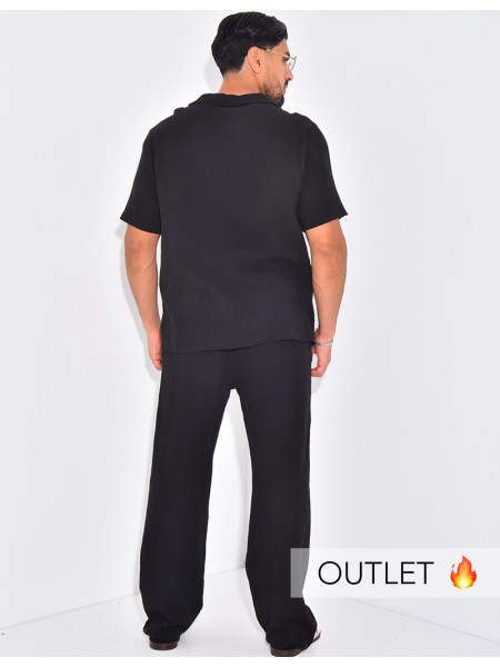 Ensemble pantalon et chemise en gaze de coton