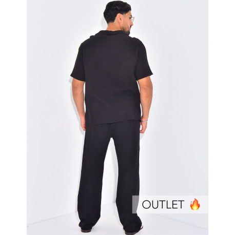 Ensemble pantalon et chemise en gaze de coton
