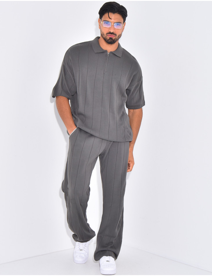 Ensemble côtelé pantalon et polo