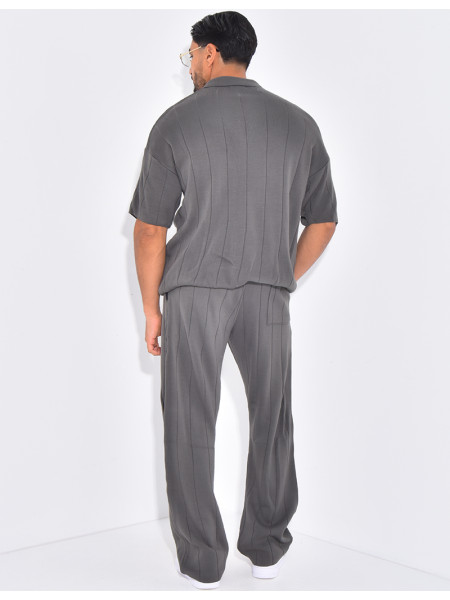 Ensemble côtelé pantalon et polo
