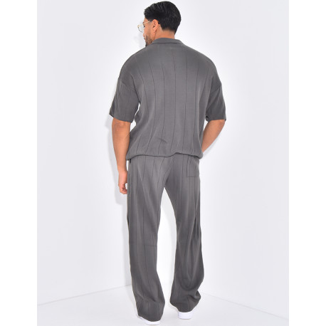 Ensemble côtelé pantalon et polo