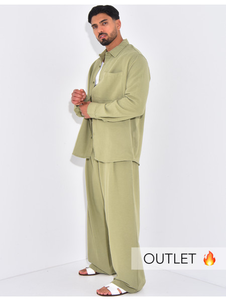 Ensemble en lin pantalon et chemise manches longues