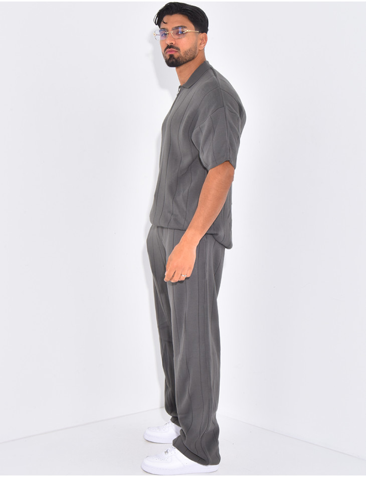 Ensemble côtelé pantalon et polo