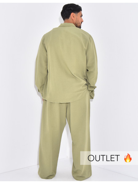 Ensemble en lin pantalon et chemise manches longues