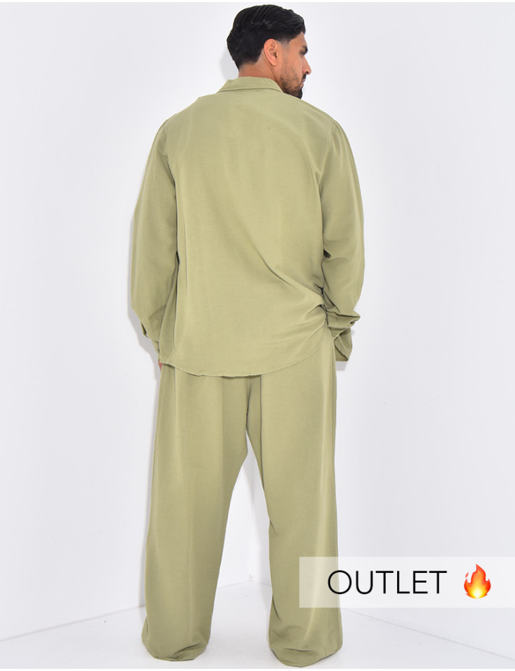 Ensemble en lin pantalon et chemise manches longues