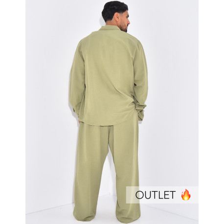 Ensemble en lin pantalon et chemise manches longues