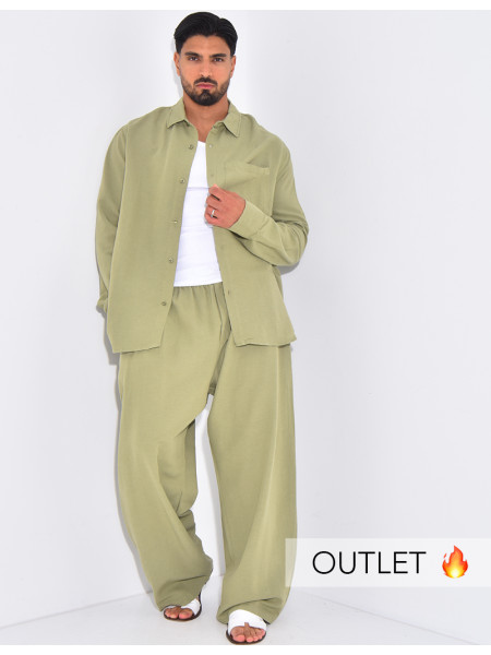 Ensemble en lin pantalon et chemise manches longues
