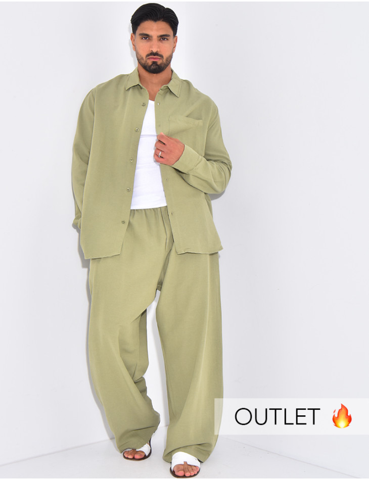 Ensemble en lin pantalon et chemise manches longues