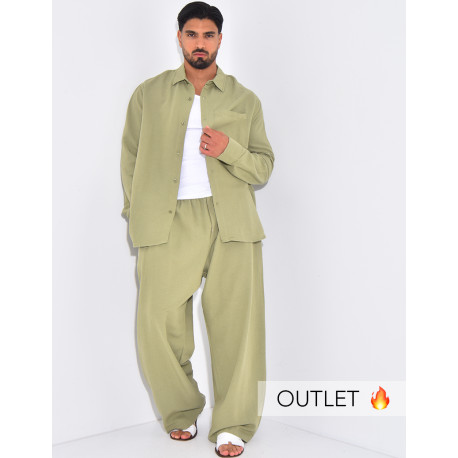 Ensemble en lin pantalon et chemise manches longues