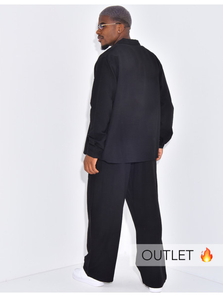 Ensemble en lin pantalon et chemise manches longues