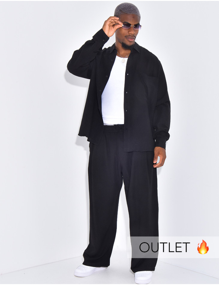 Ensemble en lin pantalon et chemise manches longues
