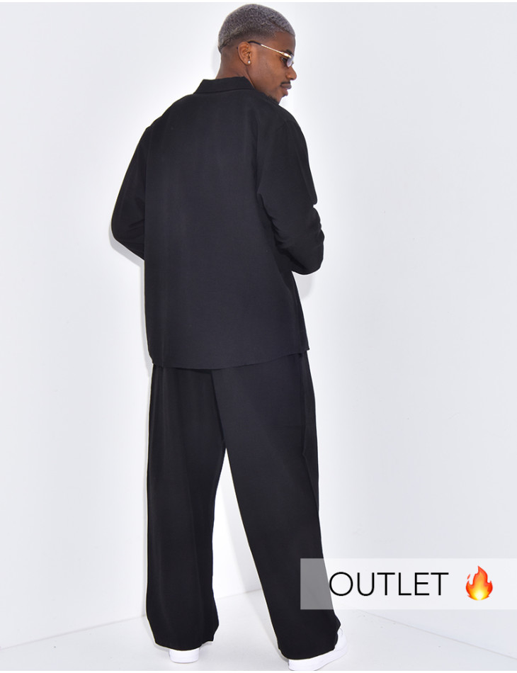 Ensemble en lin pantalon et chemise manches longues