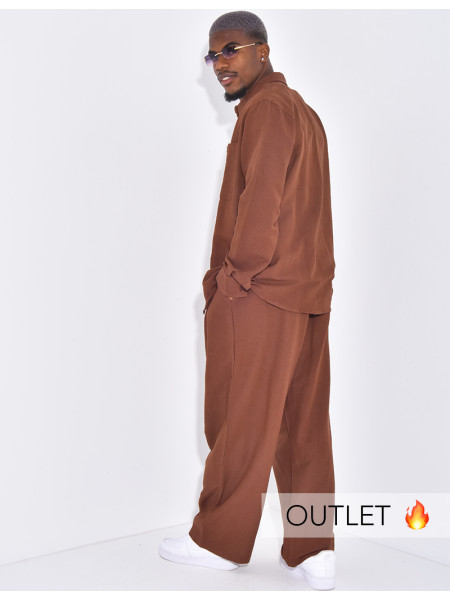 Ensemble en lin pantalon et chemise manches longues