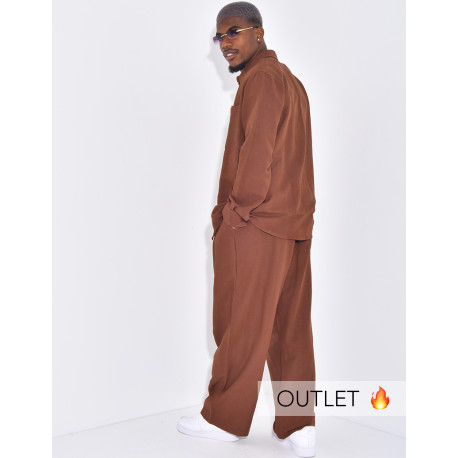 Ensemble en lin pantalon et chemise manches longues