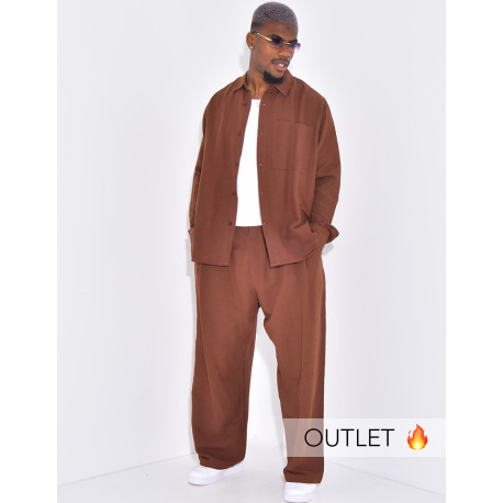 Ensemble en lin pantalon et chemise manches longues