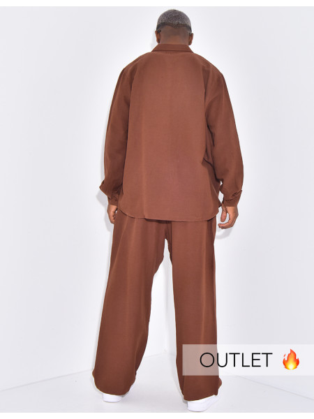 Ensemble en lin pantalon et chemise manches longues
