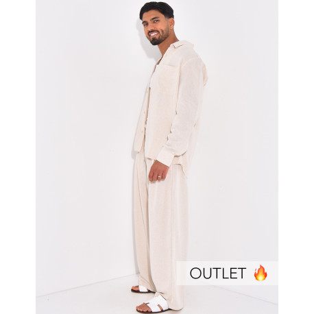 Ensemble en lin pantalon et chemise manches longues