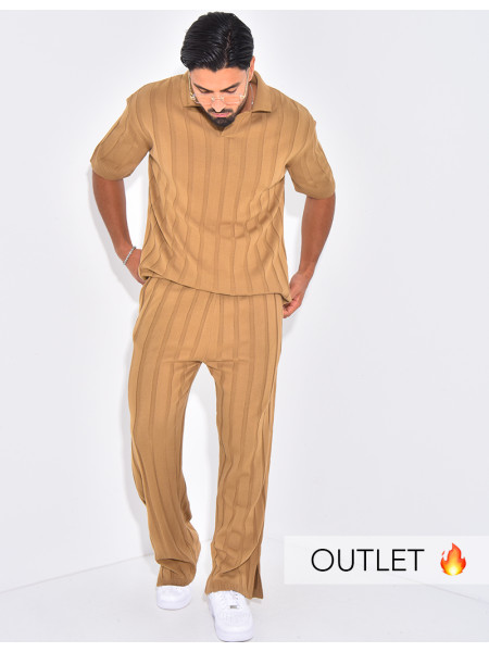 Ensemble côtelé pantalon et polo