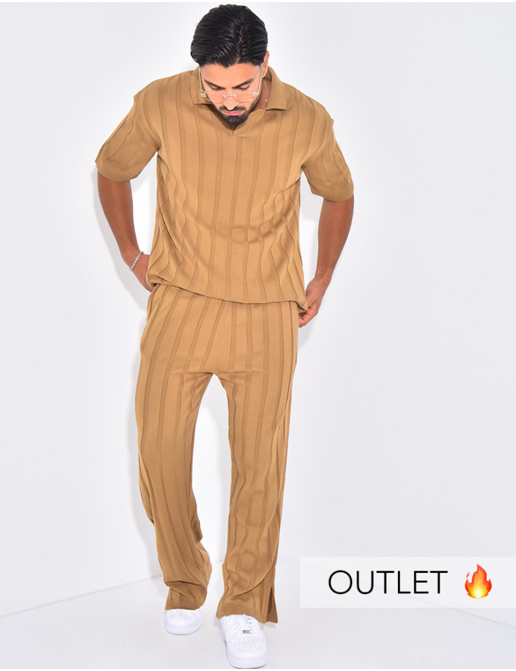 Ensemble côtelé pantalon et polo