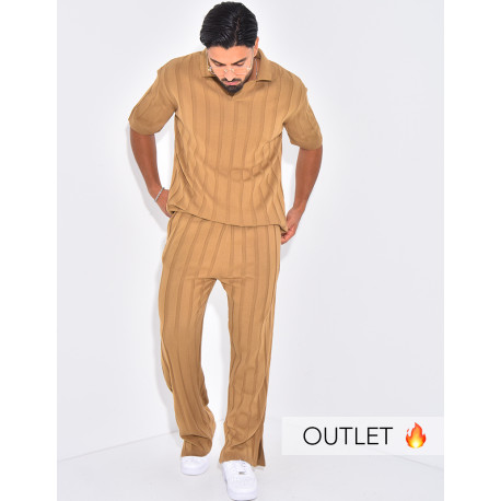 Ensemble côtelé pantalon et polo