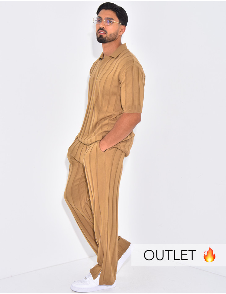 Ensemble côtelé pantalon et polo